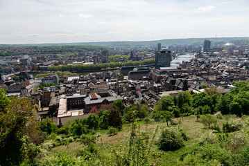 Fototapeta premium Panoramic view of the city of Liege in Belgium on a sunny day