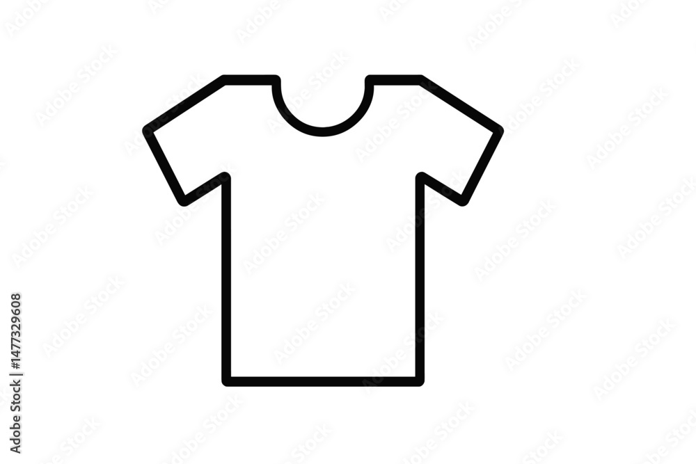Aufkleber simple vector icon of a t-shirt design showcasing a basic, minimalist style for use in graphic proje