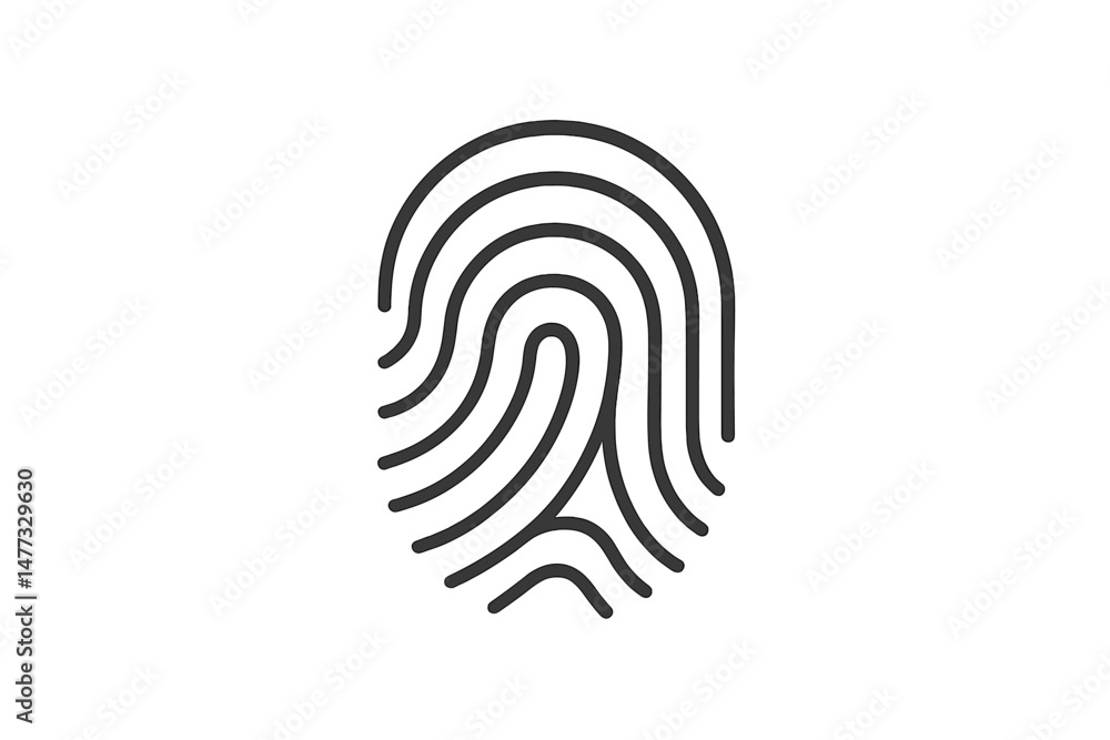 Poster fingerprint vector icon design representing security and identity verification in modern technology