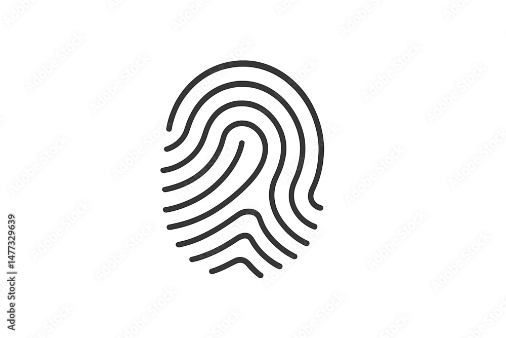 Poster unique vector icon of a fingerprint design for digital identity verification and security systems