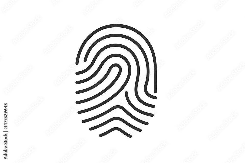 Poster unique vector icon representing a fingerprint design suitable for security and identity themes in di