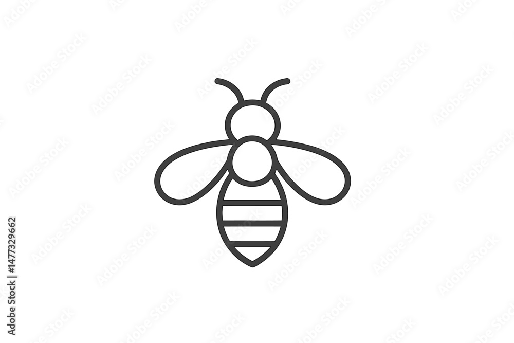 Poster bee vector icon representing pollination and nature concepts for digital design and educational mate