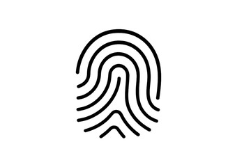 Fingerprint vector icon representing identity security, authentication, and personal data protection in digital applications