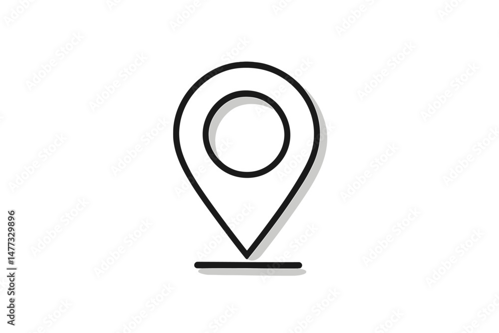 Poster vector icon of a location pin symbolizing a point of interest on a map
