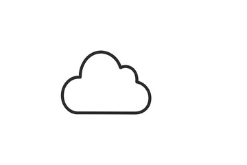 Simple vector icon of a cloud representing weather concepts and digital storage applications in a minimalist design