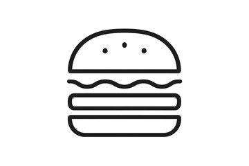 Delicious burger vector icon perfect for food-related designs and menus featuring classic hamburger elements