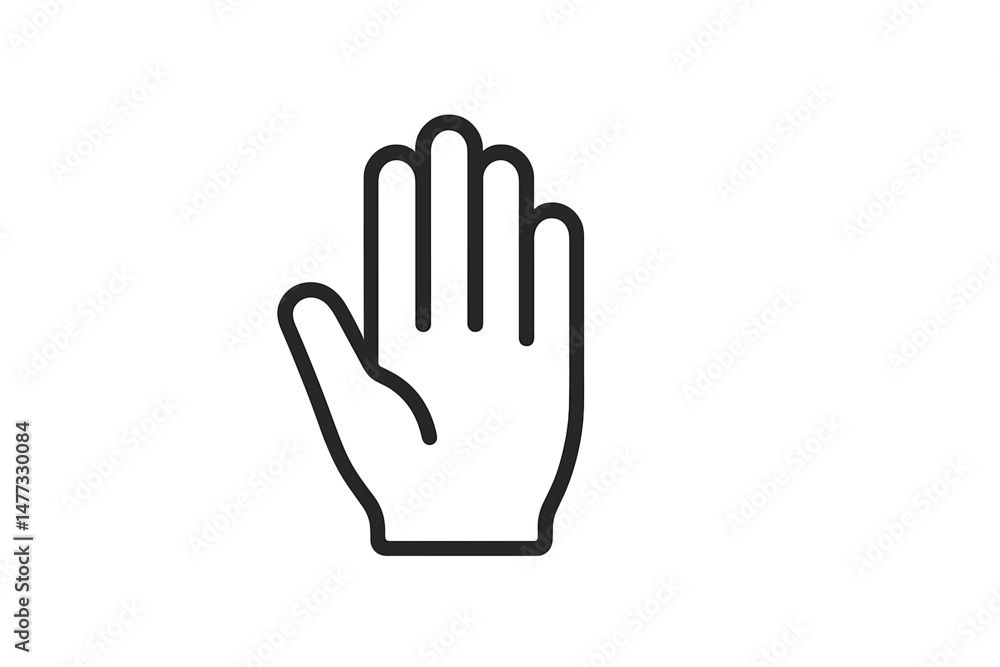 Poster hand gesture icon used for communication or signaling in digital design and applications