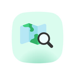 Map and location icon flat style