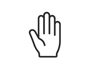 Hand gesture icon used for communication or signaling in digital design and applications