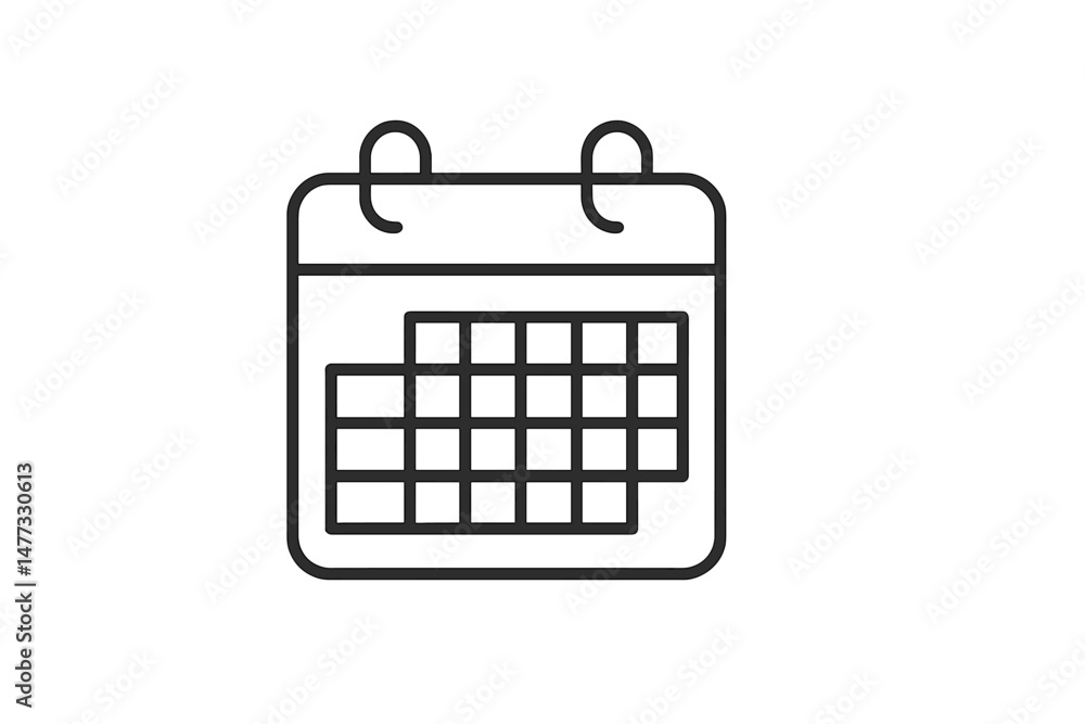 Poster calendar icon design representing scheduling and time management in a modern digital format