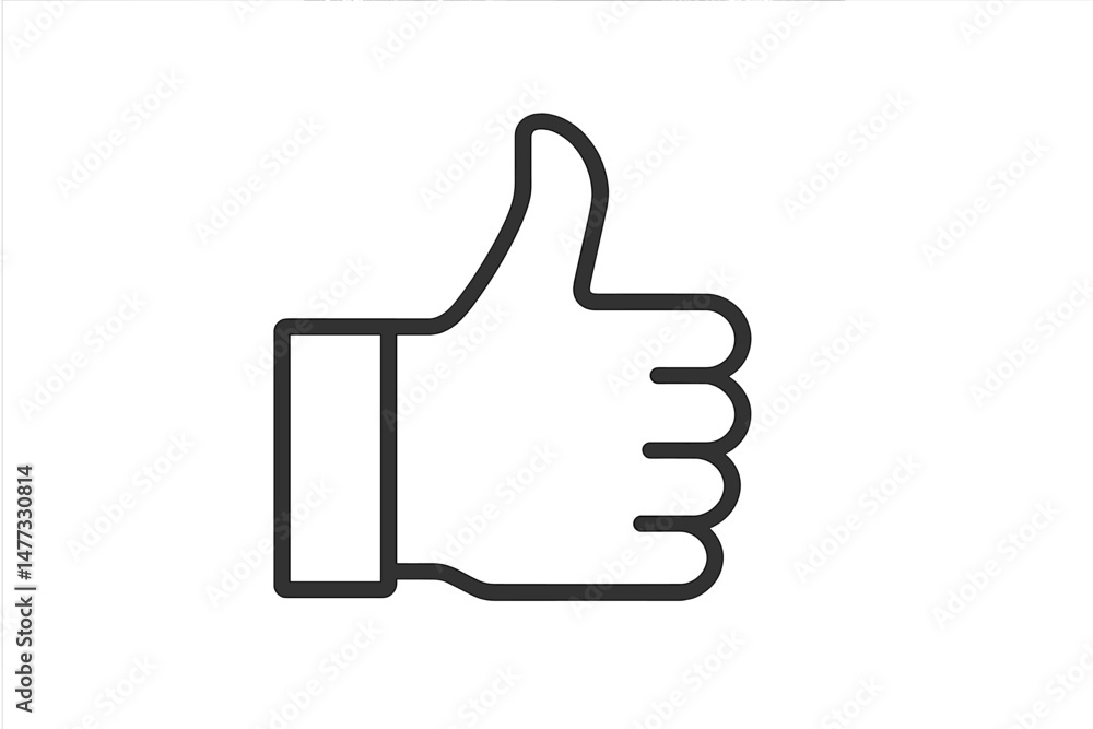 Poster vector icon representing a thumbs up gesture indicating approval or positivity in various contexts o