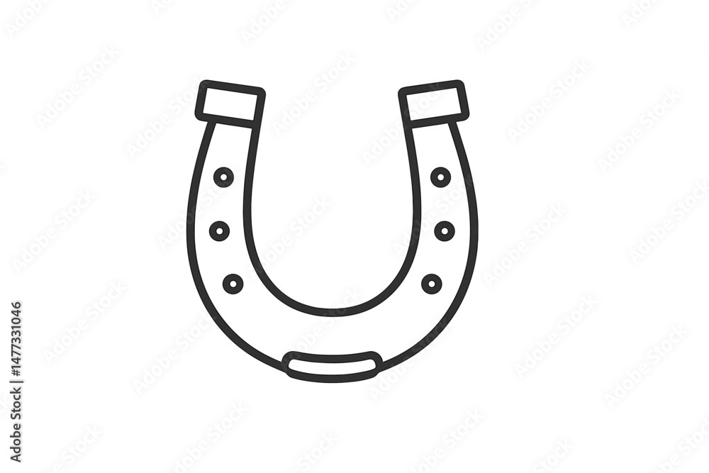 Aufkleber vector icon of a simplified horseshoe design suitable for various themes and projects