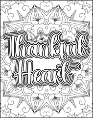 Gratitude Quote Coloring Page for Adults. Gratitude Quote Coloring Page for Amazon KDP.