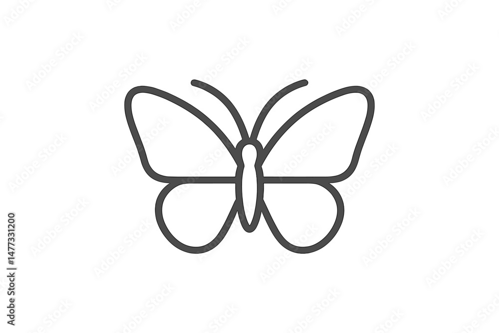 Poster elegant vector icon of a butterfly suitable for various design projects and creative applications