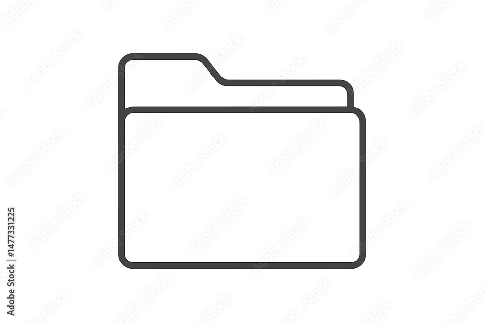Poster vector icon depicting a simple file folder design with clean lines suitable for digital applications