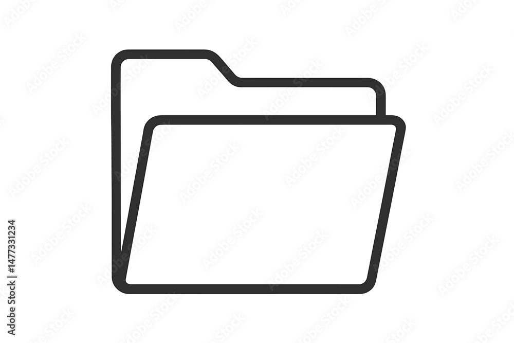 Poster vector icon representing a file folder commonly used in digital and physical storage applications fo
