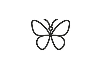 Simple vector icon of a butterfly with delicate wings and symmetrical design for various digital applications and graphic projects