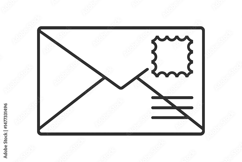 Poster envelope icon representing communication, messaging, and correspondence in a simple vector design su