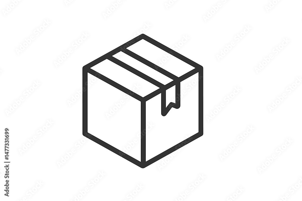 Aufkleber simple vector icon of a cardboard box with a tape seal for packaging and shipping concepts