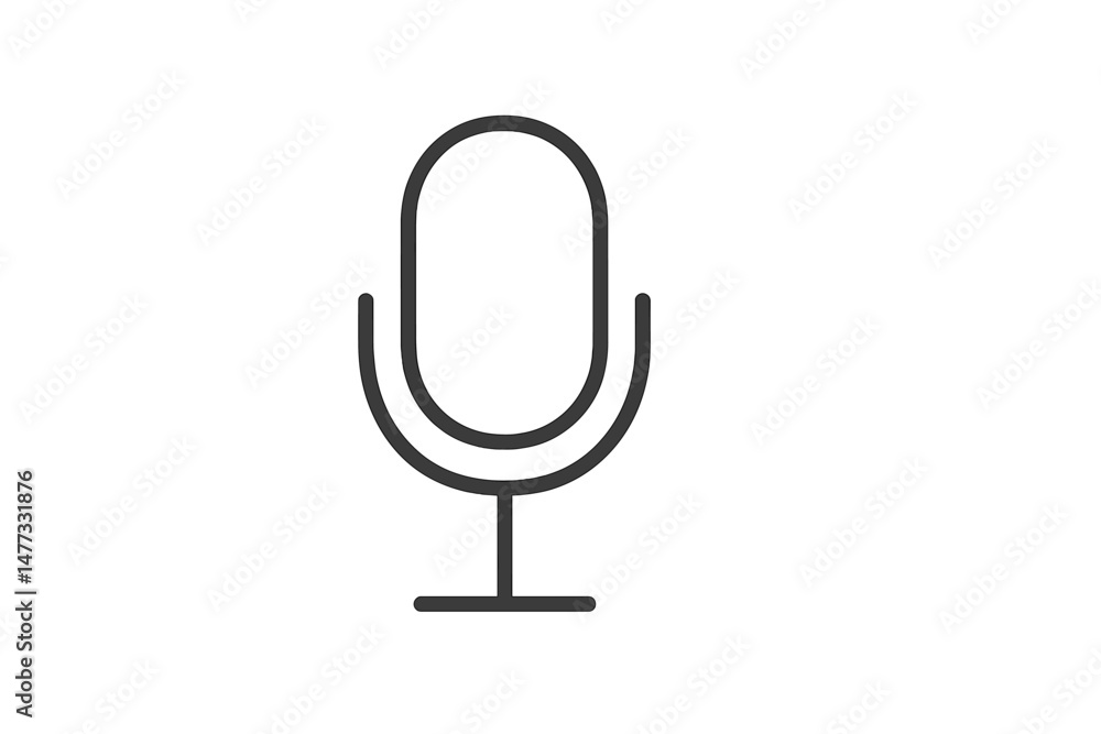 Poster vector icon of a microphone symbolizing audio recording in a minimalistic design for digital applica