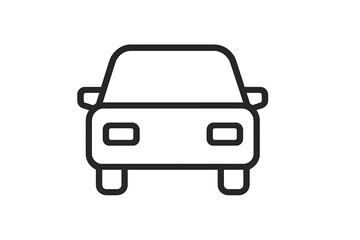 Vector icon of a simple car design showcasing front view with minimalistic lines suitable for various applications