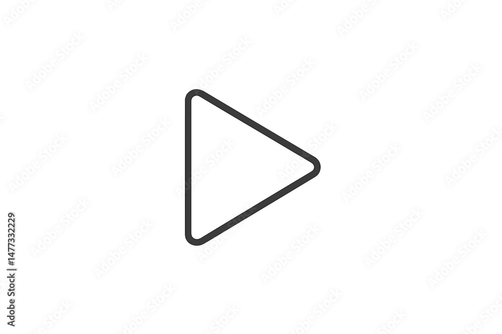 Fototapete Simple vector icon representing a play button used for media playback and user interaction in digital applications and interfaces