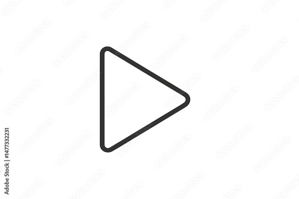 Poster simple vector icon representing a play button suitable for multimedia and user interface application