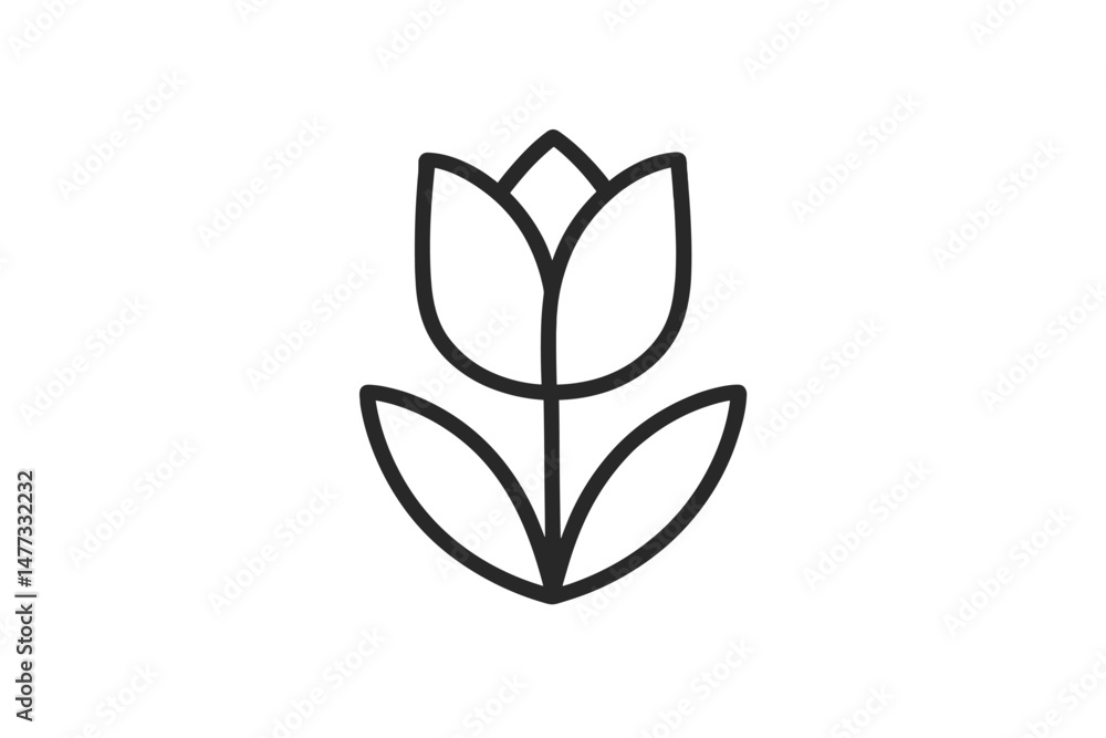 Poster minimalist vector icon of a flower design with a simple and modern aesthetic suitable for various ap