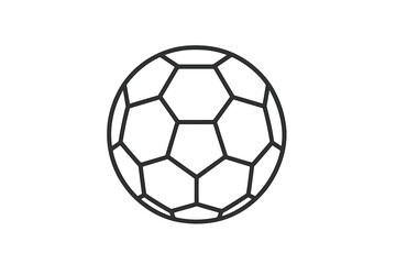 Fototapeta premium Black and white vector icon of a soccer ball with pentagonal and hexagonal panels