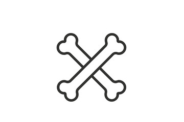 Crossed bones vector icon representing danger, warning, or pirate themes in a minimalistic design suitable for various applications