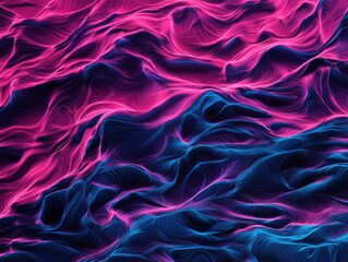 Obraz premium Abstract digital waves with vibrant shades of pink and blue create a dynamic visual effect.