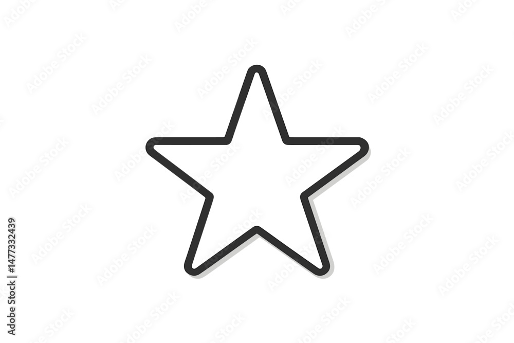 Poster vector icon of a star shape with a simple outline design for various applications and purposes