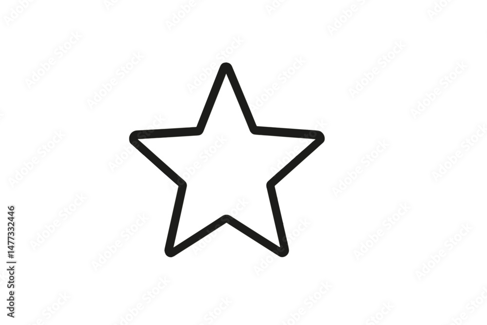 Aufkleber black outline of a five-pointed star vector icon suitable for various graphic design projects