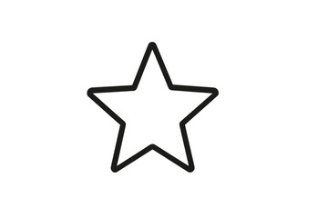 Obraz premium Black outline of a five-pointed star vector icon suitable for various graphic design projects