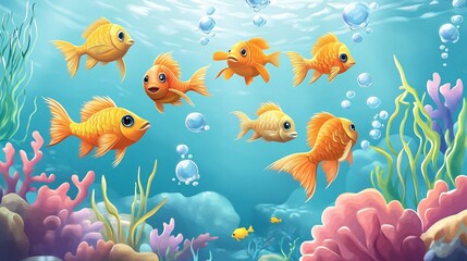 Naklejka premium fish in the aquarium