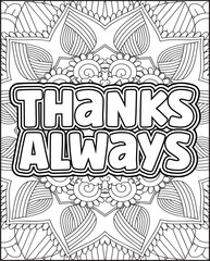 Gratitude Quote Coloring Page for Adults. Gratitude Quote Coloring Page for Amazon KDP.