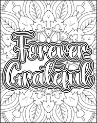 Gratitude Quote Coloring Page for Adults. Gratitude Quote Coloring Page for Amazon KDP.