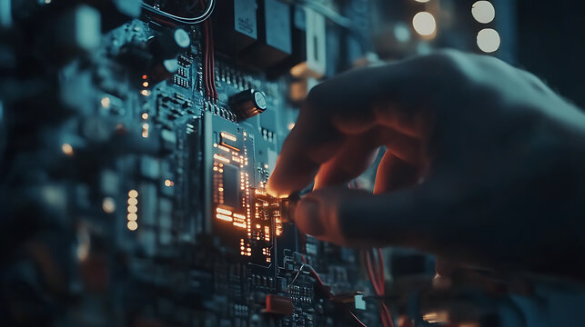 Hand Adjusting Components on a Circuit Board