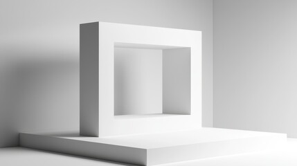 Minimal White Box with Bold Window Strip
