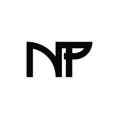 NP monogram logo design letter text name symbol monochrome logotype alphabet character simple logo