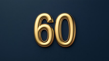 Golden number 60 on a dark blue background, symbolizing celebration or milestone achievement.