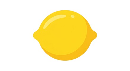 Fresh Yellow Lemon Illustration on White Background