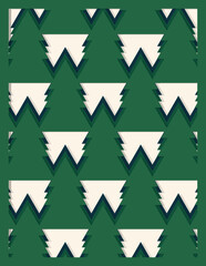 Layered Merry Christmas card. Paper cut out design. Shadow box style. 3D design.