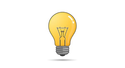 Glowing Light Bulb Illustration on White Background