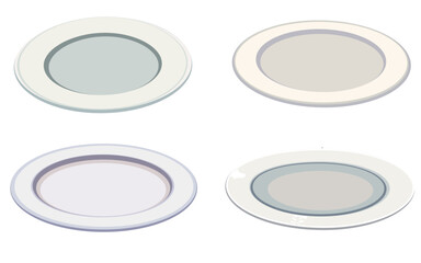 Plate illustration design material 4 pieces set