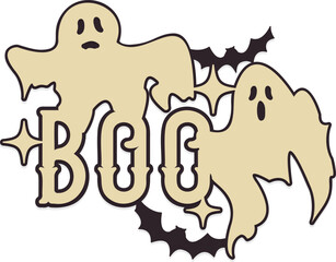 Happy Halloween layered card. Paper cut out design. Shadow box style. 3D design.