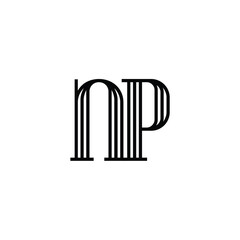 NP monogram logo design letter text name symbol monochrome logotype alphabet character simple logo