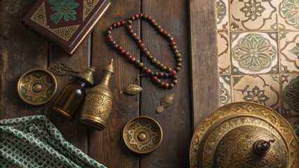 Islamic Antique Items with Prayer Beads
