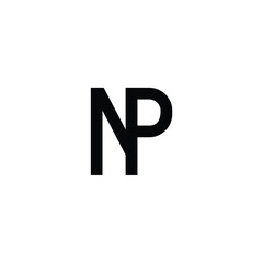 NP monogram logo design letter text name symbol monochrome logotype alphabet character simple logo