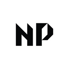 NP monogram logo design letter text name symbol monochrome logotype alphabet character simple logo © abstyls